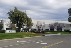 Picture shows the main building of Advantech Corporation in Milpitas on a cloudy day